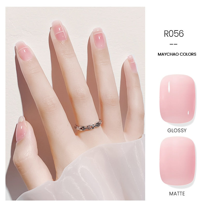 OKLULU  Jelly Gel 10ml Semi-transparent Nude Gel Nail Polish Top Coat Nail Art Semi Permanent Soak Off UV LED Varnish for Nail