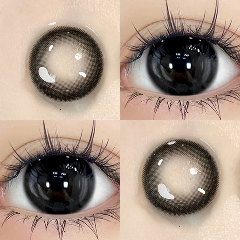 2pcs Brown Colored Beautiful Pupil Contact Lenses Cosmetic for Eyes With Diopter Natural Prescription Large Diameter New