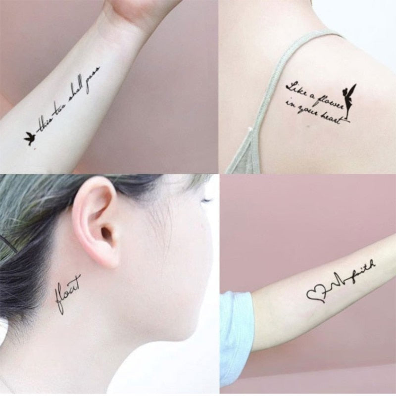 Long-lasting Waterproof Body Stickers 60 Pcs/set Personality Couple English Alphabet Temporary Tattoo