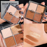 Four Colors Highlight Blush Contour Compact Makeup Palette Eye Shadow Shimmer Matte Nose Side Shadow