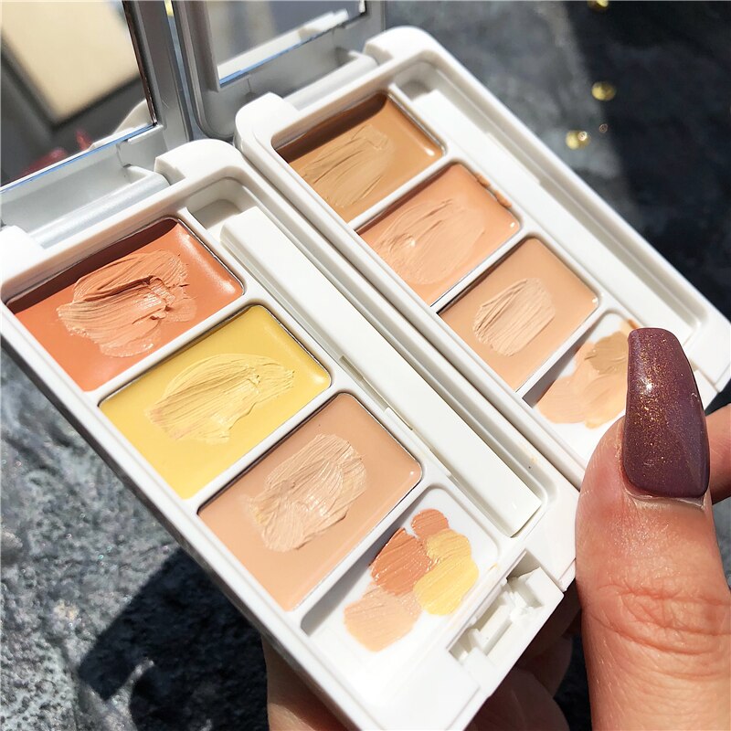 Novo  Face Contour Concealer 3Colors Palette Makeup Cover Concealer Foundation Brightener Makeup Full Cover