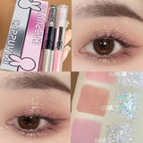 Cool Black Series Liquid Eyeshadow Stick Pearlescent Eyeliner Glitter Sequins Silkworm Pen Highlight Eye Cosmetic Shiny Makeup