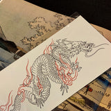 Waterproof Temporary Tattoo Sticker Double Color Chinese Dragon Arm Leg Waterproof Body Art Fake Tattoo Men Women Big Size