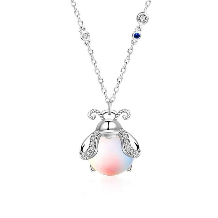 Double Layer Moonstone Tiny Love Heart Pendant Necklace Clavicle Chain For Women Trendy Cute Butterfly Choker Wedding Jewelry