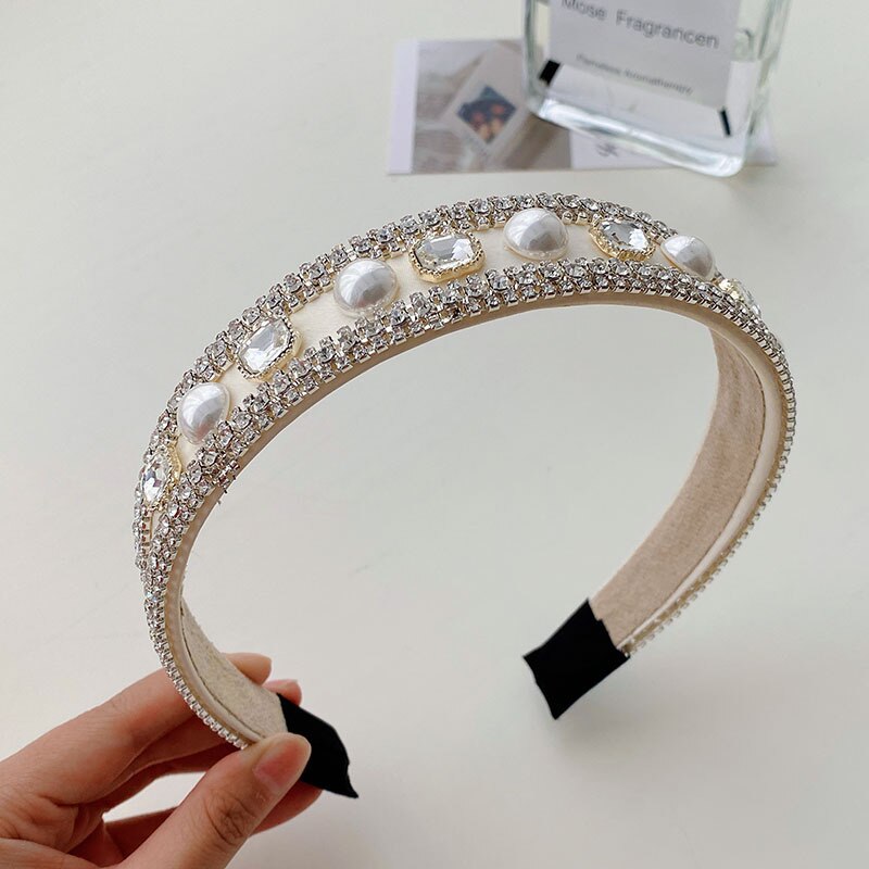Luxury Rhinestone Chain Headband Fashion Hair Accessories Women's Shiny Trend Full Drill Hairband Hair Band Girl Headwear New