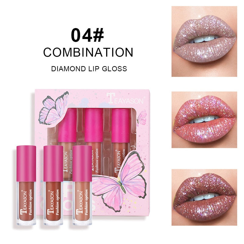 Three Sets Of Boxed Lip Oil Lipstick Lip Gloss Polarized Lip Gloss Blush Box Highlight Set Box Lipstick Set Makeup Wholesale