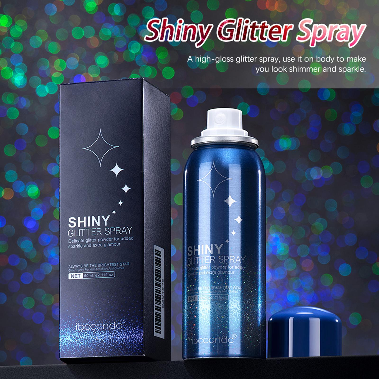 New Hair Body Glitter Spray Sparkly Shimmery Glow Face Highlighter Long Lasting Holographic Powder Sprays For Party Date 60ml