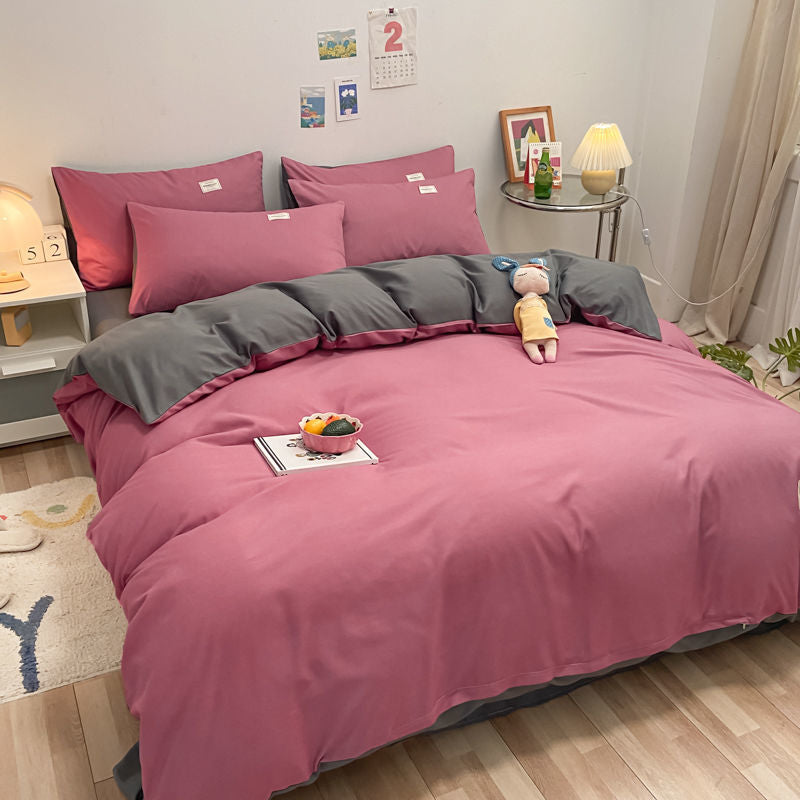 White Pink Bedding Set Nordic Boys Girls Single Double Queen Size Flat Sheet Duvet Cover No Fillings Pillowcase Home Textile