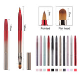Retractable Lip Brush Metal Double-ended Lipstick Brush Portable Concealer Brush Eyebrow Brush Makeup Brush Tool