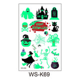 Luminous Pumpkin Ghost Halloween Stickers for Kids Glow in the Dark Waterproof Children's Temporary Tattoo Face Festival Sticker