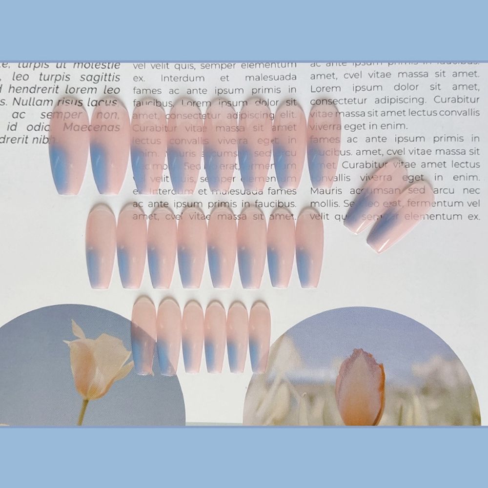 24pcs/Box Press On Nails Manicure Tool Heart Ballerina Artificial Detachable Fake Nails Coffin False Nails Nail Tips Wearable