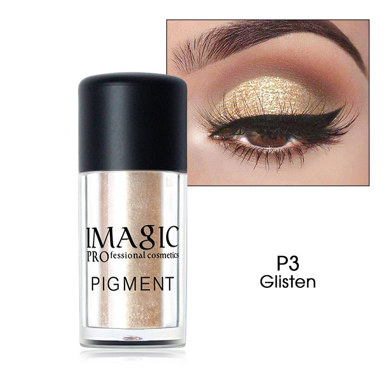 IMAGIC Glitter Eyeshadow Shimmer Shine Powder Eyes Makeup Highlight Shining Shimmer Diamond Brighten Professional Beauty Cosmeti