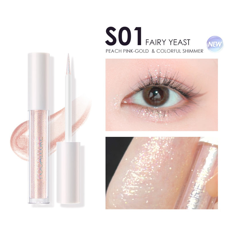 Oklulu  5 Colors Glitter Liquid Eyeshadow Highlighter Waterproof Pearlescent Shiny Eye Shadow Makeup Cosmetic