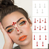 oklulu  Face Gems Temporary Tattoos Eyes Body Rhinestones Crystals Jewelry Makeup Sticker Glitter Bindi Dots Tears Jewels Halloween Rave