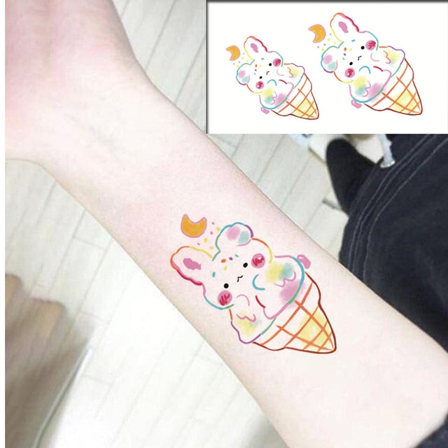 Cute Black Bear Design Waterproof Temporary Tattoo Ladies Men Body Art Fake Tattoo Sticker