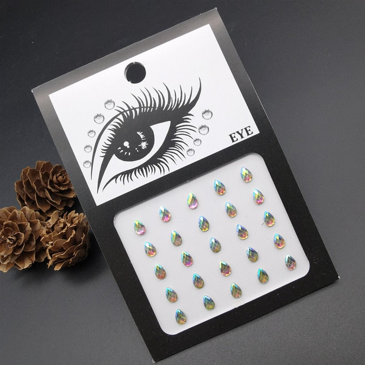 Body Face Makeup Temporary Glitter Eyes Stickers DIY Nail Art Rhinestone Diamond Decor