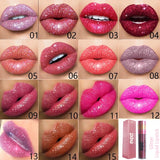 15 Colors Sexy Shimmer Diamond Glitter Lip Gloss Matte Liquid Lipstick Long Lasting Waterproof  Pearl Velvet Lipgloss Lip Makeup