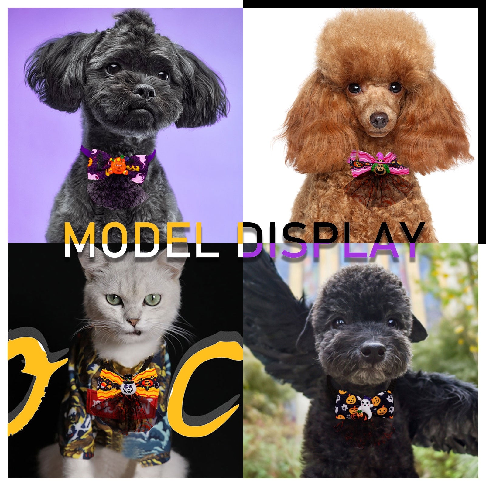 2022 New 50PCS Halloween Dog Bow Tie Fashion Bow Tie Dog Accessories For Dogs Grooming Supplies Dog Accessories For Samll Dogs