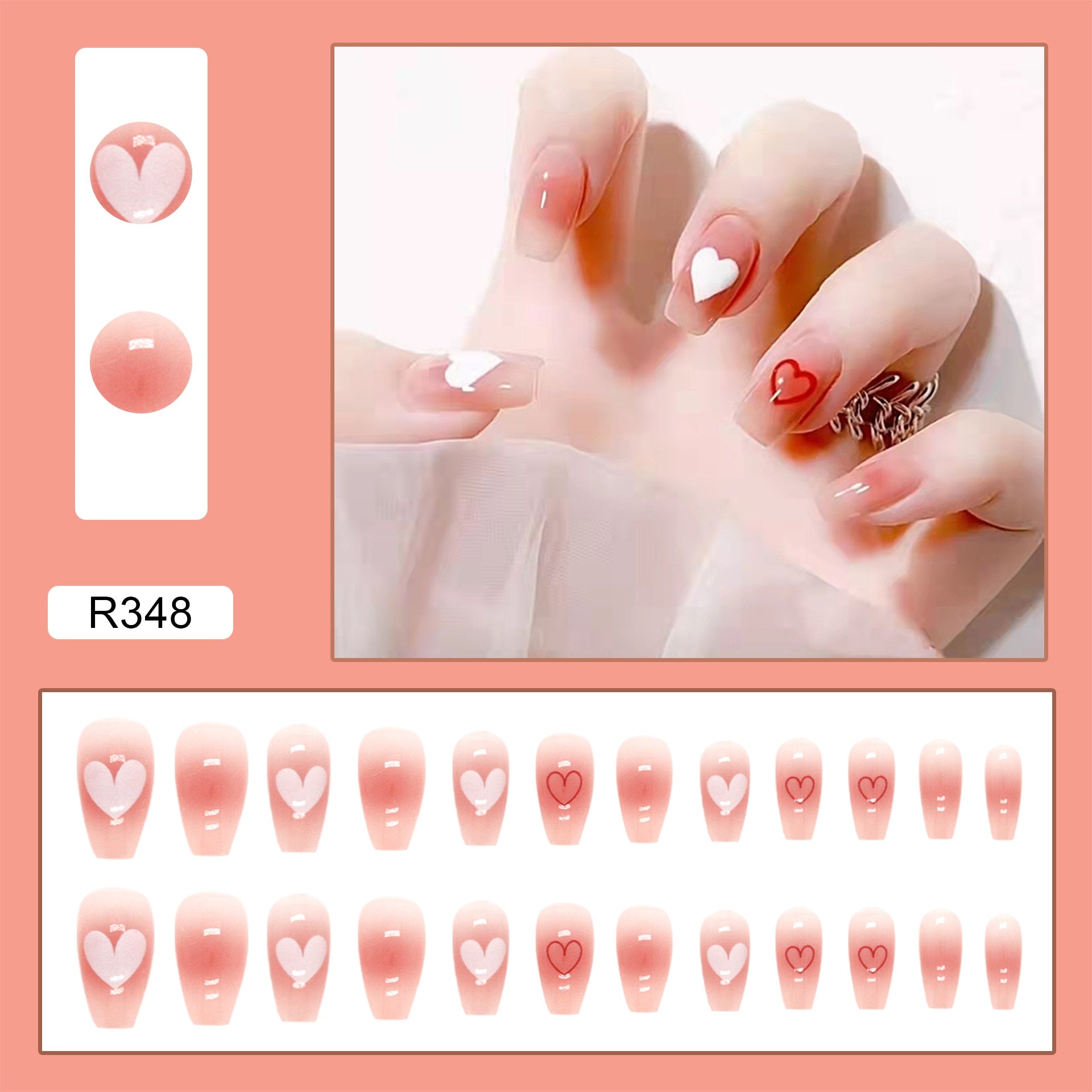 24pcs/Box Artificial Detachable Coffin False Nails Wearable French Fake Nails Super Long Ballerina Press on Nail Art Tips