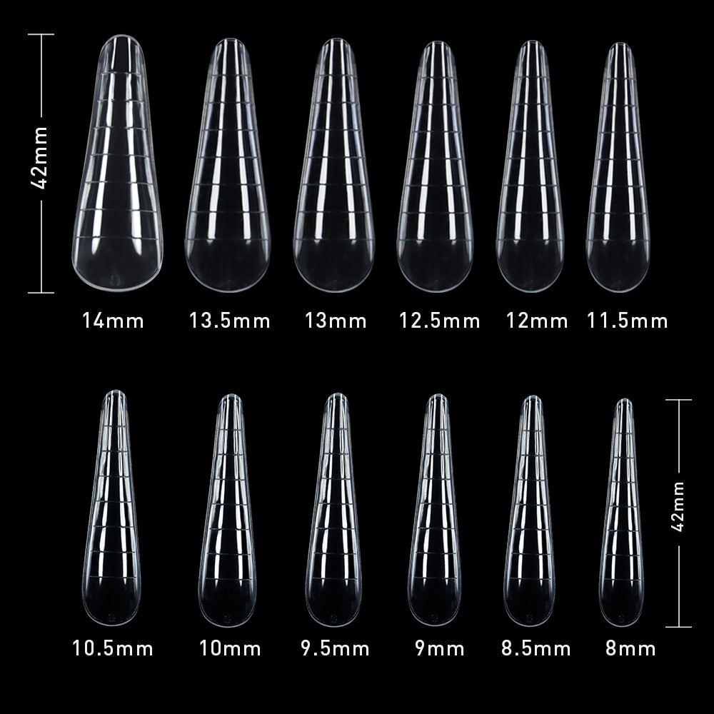 Beautilux Plastic Nail Forms Quick Building Dual Forms Poly Acryl Nail Extension Oval Stiletto Almond French Nails Tips Capsules