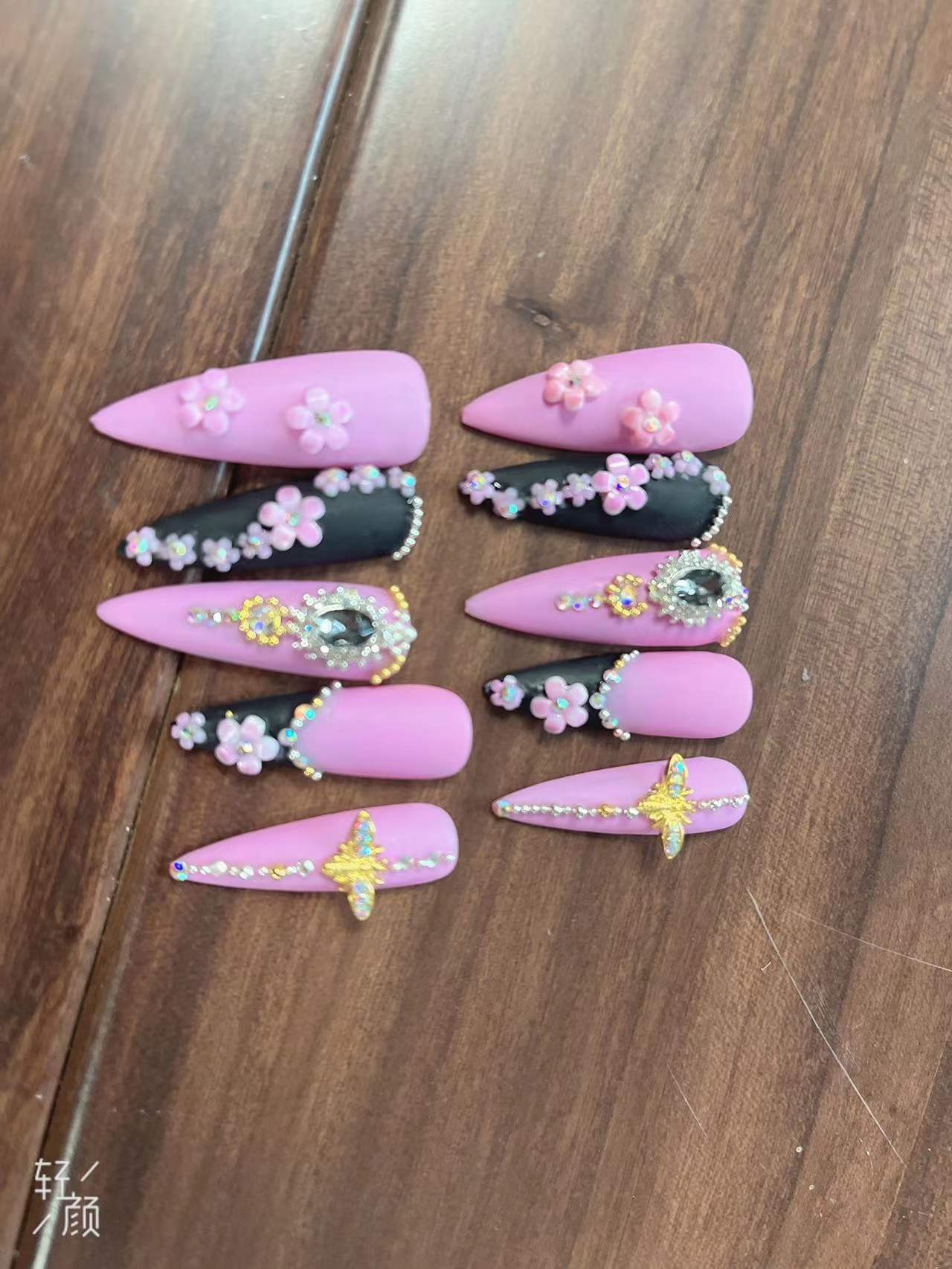 Manual Wearing Nail Tips(Customized By Picture)XXL Extra Long Coffin Square Tips Kit,10pcs/Box Hand Made Press On Fake Nail Tips