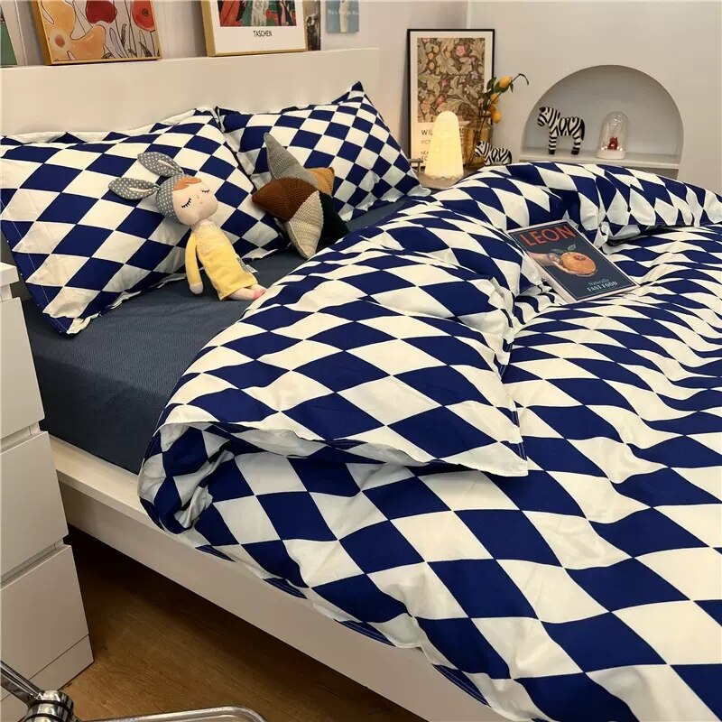 Cute White Duck Bedding Set Soft Home Textile Queen King Size Flat Bed Sheet Polyester Quilt Cover Pillowcase Kawaii Duvet Cover