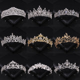 Simulated Pearls Crystal Wedding Tiaras And Crowns For Queen Princess Diadems Gold Silver Color Women Hair Jewelry Hot Sale