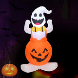 120cm Halloween Decoration Inflatable Pumpkin Elf with LED Lights Outdoor Garden Yard  Decoration Halloween Party Decor Props