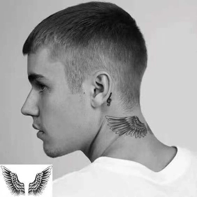 Bieber's ’Wing Angel Waterproof Temporary Tattoo Sticker Flash Tatto Body Art Arm Water Transfer Fake Tatoo Men