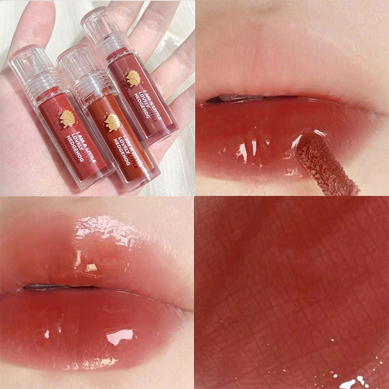 Pink Clear Mirror Water Lip Gloss Lip Glaze Transparent Waterproof Glossy Liquid Lipstick Red Lip Tint Makeup Korean Wholesale