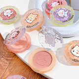 Embossed Cartoon Monochrome Blush Peach Cream Makeup Blush Palette Face Mineral Pigment Cheek Blusher Powder Korean Makeup Rouge