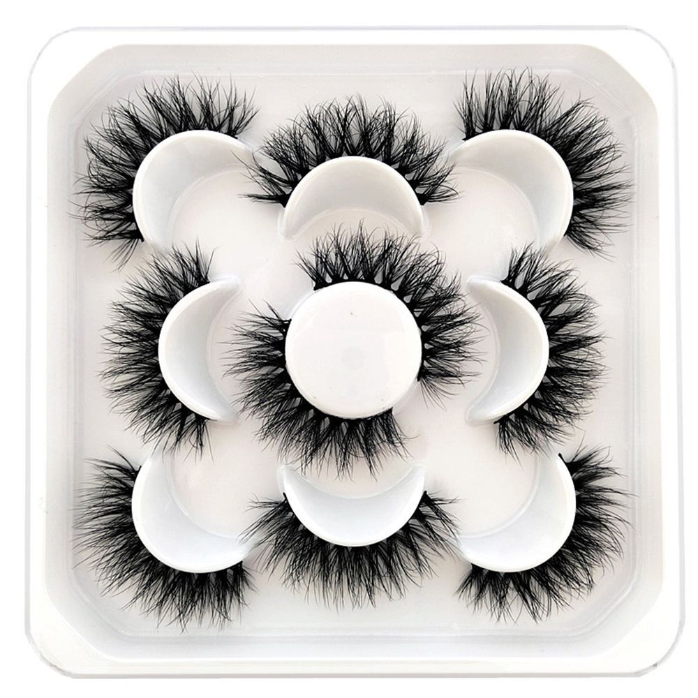 5Pairs 3D Mink False Eyelashes D Curl Fluffy Short Lashes Eyelash Extension Mix Style Handmade Cruelty-free