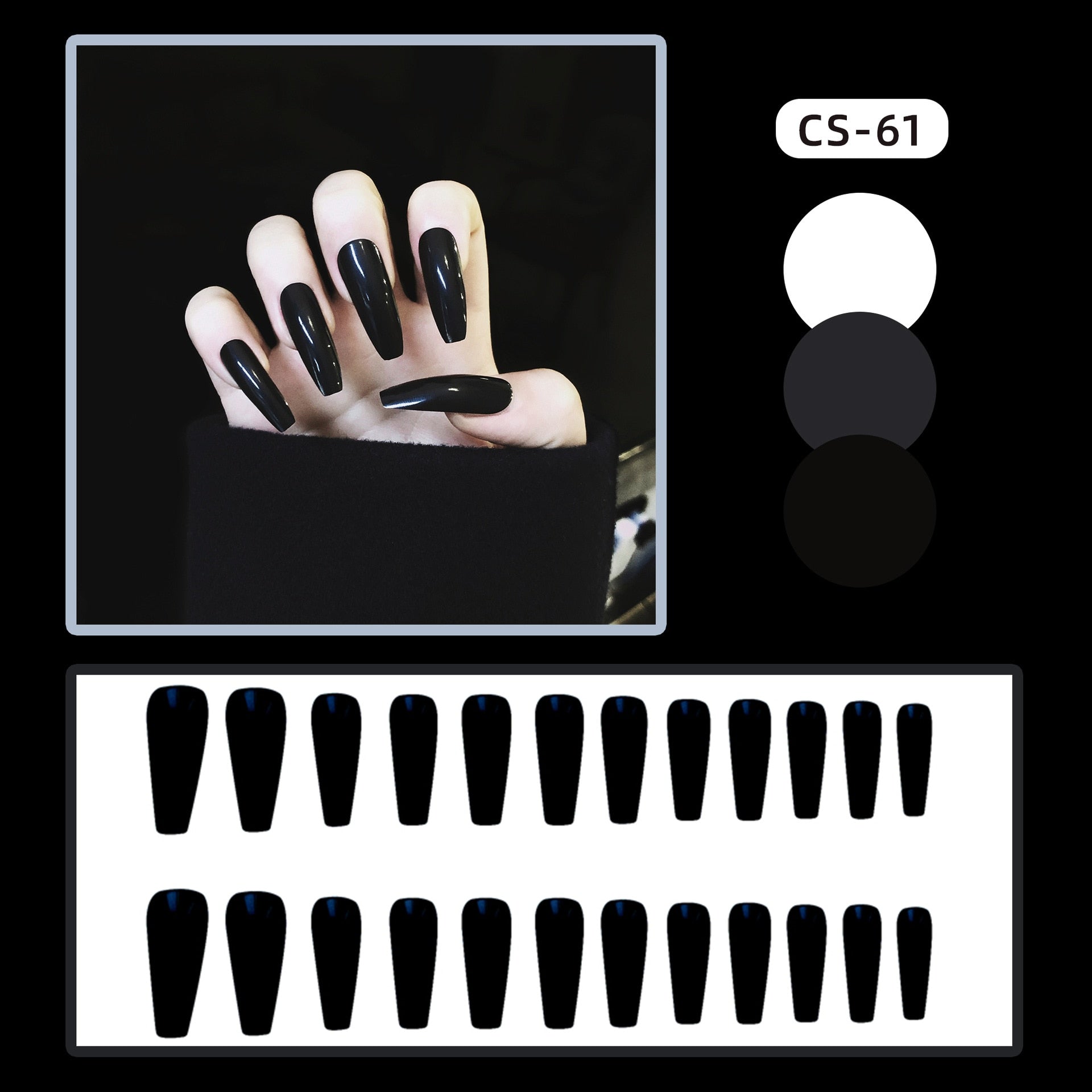 24pcs/Box Artificial Detachable Coffin False Nails Wearable French Fake Nails Super Long Ballerina Press on Nail Art Tips