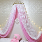 Bed Curtain Bed Curtain Princess Wind Mosquito Net 1.5m Gauze Curtain Gauze Net Crown Rack 1.8m Double Wedding White Pink Lace