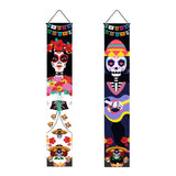 Halloween Skull Ghost Bride Groom Couplet Porch Door Banner Happy Halloween Trick Or Treat Hanging Sign Ornaments Decorations