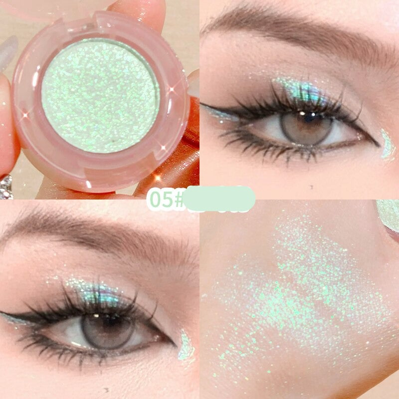 Bulb's Plans Monochrome Eyeshadow Pearlescent Glitter Soft Neutral Makeup Shimmery Eye Shadow Long-Wearing Shiny Beauty Cosmetic