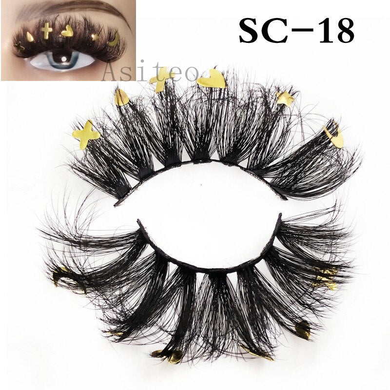 Asiteo Newest Colored False Lashes Rainbow Butterfly Glitter Diamond Sequins Eyelashes Princess 25MM Fluffy for Stage Halloween