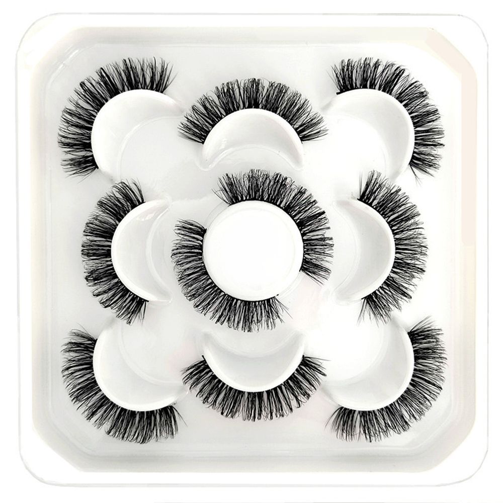 5Pairs 3D Mink False Eyelashes D Curl Fluffy Short Lashes Eyelash Extension Mix Style Handmade Cruelty-free