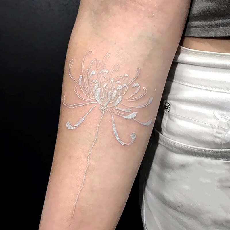 Waterproof Temporary Tattoo Stickers New Craft White Daisy Flower Leaves Tattoo Flash Tattoo Arm Female Male