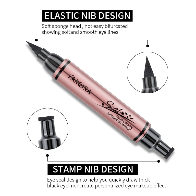 Eyeliner Stamp Seal Pen Long Lasting Waterproof Eye Liner Liquid Black   Pencil Make-up for Women Cosmetics Tool