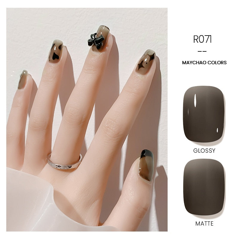 OKLULU  Jelly Gel 10ml Semi-transparent Nude Gel Nail Polish Top Coat Nail Art Semi Permanent Soak Off UV LED Varnish for Nail