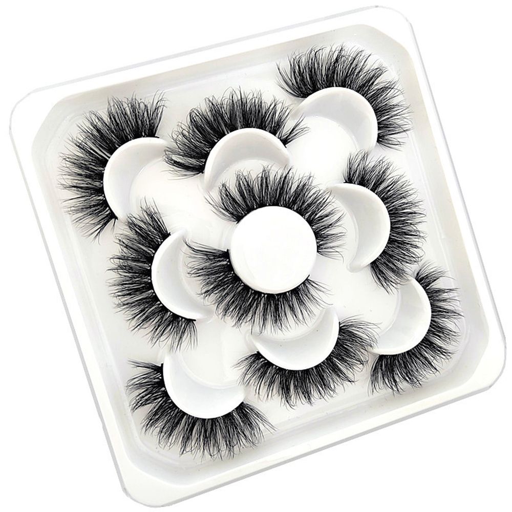 5Pairs 3D Mink False Eyelashes D Curl Fluffy Short Lashes Eyelash Extension Mix Style Handmade Cruelty-free