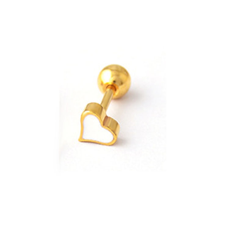 1PC Cute Enamel Love Mini Stud Earrings Multicolor Heart Small Ear Bone Earring Spiral Bead Women Body Piercing Jewelry Gift