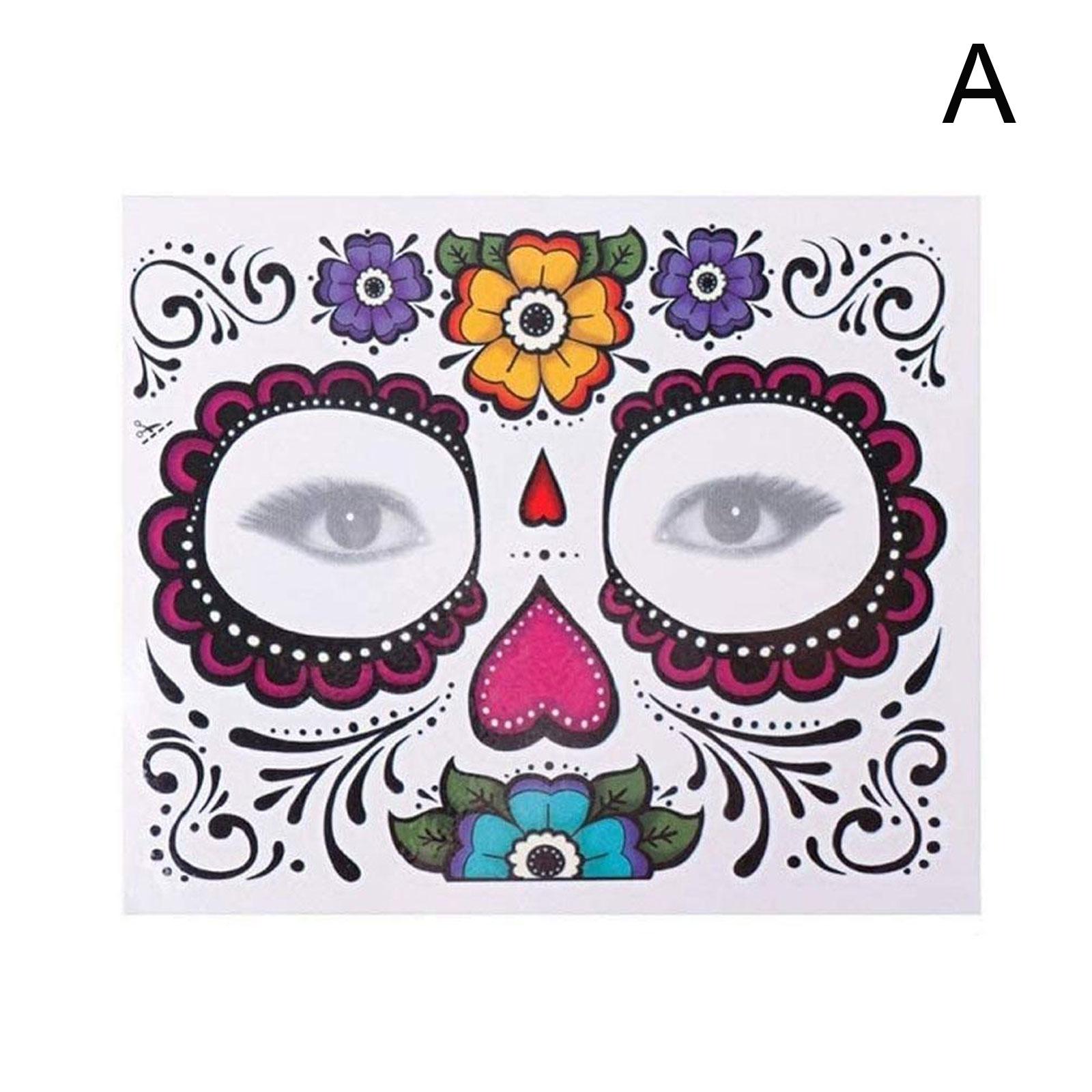 Waterproof Makeup Sticker Special Face Tattoo Face Halloween Day Tattoo Up Dress Of Stickers Temporary Dead Skull Th A4l4