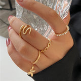 KOTiK Trendy Bohemian Midi Knuckle Ring Set For Women Gold Color Crystal Heart Flower Moon Geometric Finger Rings Jewelry Gifts