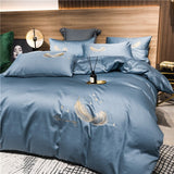 High End Embroidered 100% Cotton Bedding Set King Size 60s Long-staple Cotton Duvet Cover Set with Sheets Comforter Bedding Sets