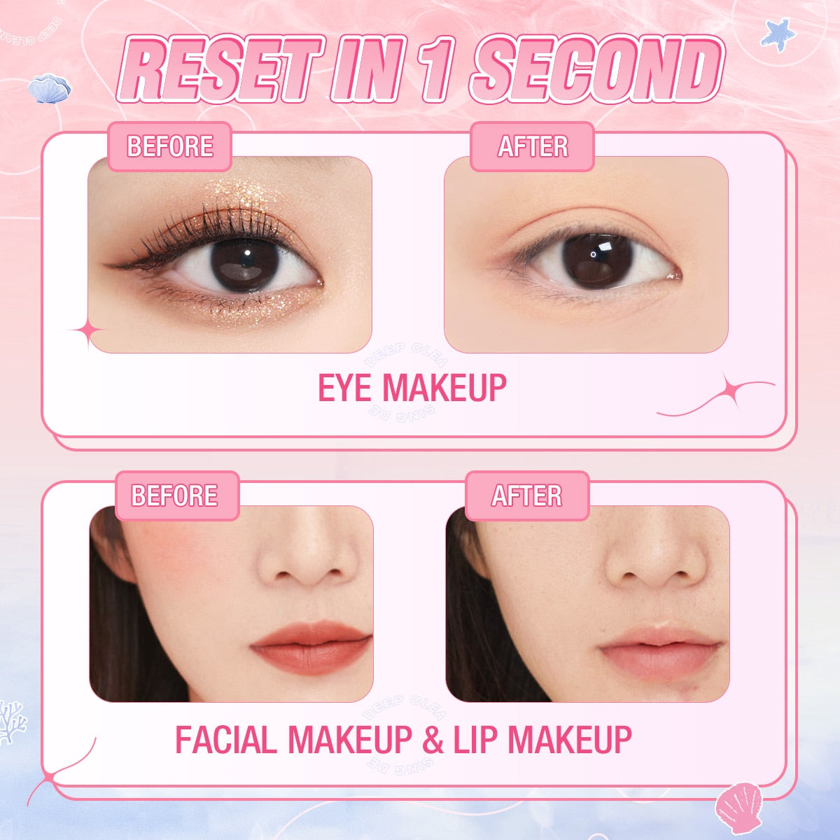 Oklulu 5/10/15/20 Pcs One-second Magic Reset Makeup Remover Soft Face Skin Cleaner Facial Cleaning Beauty Remover Tool
