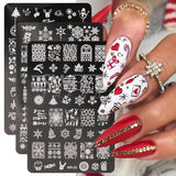 Christmas Nail Stamping Plates Snowflakes Snowman Deer New Year Stencils Design Polish Manicure Template Nail Art Tool SAMR01-03