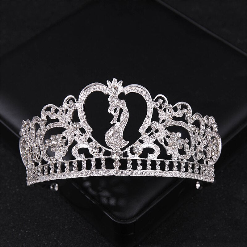 Simulated Pearls Crystal Wedding Tiaras And Crowns For Queen Princess Diadems Gold Silver Color Women Hair Jewelry Hot Sale