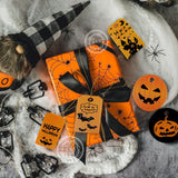 50PCS Halloween Gift Wrap Paper Tags Pumpkin Ghost Bat Type Crafts Haning Labels for Halloween DIY Krafts Wrapping Supplies